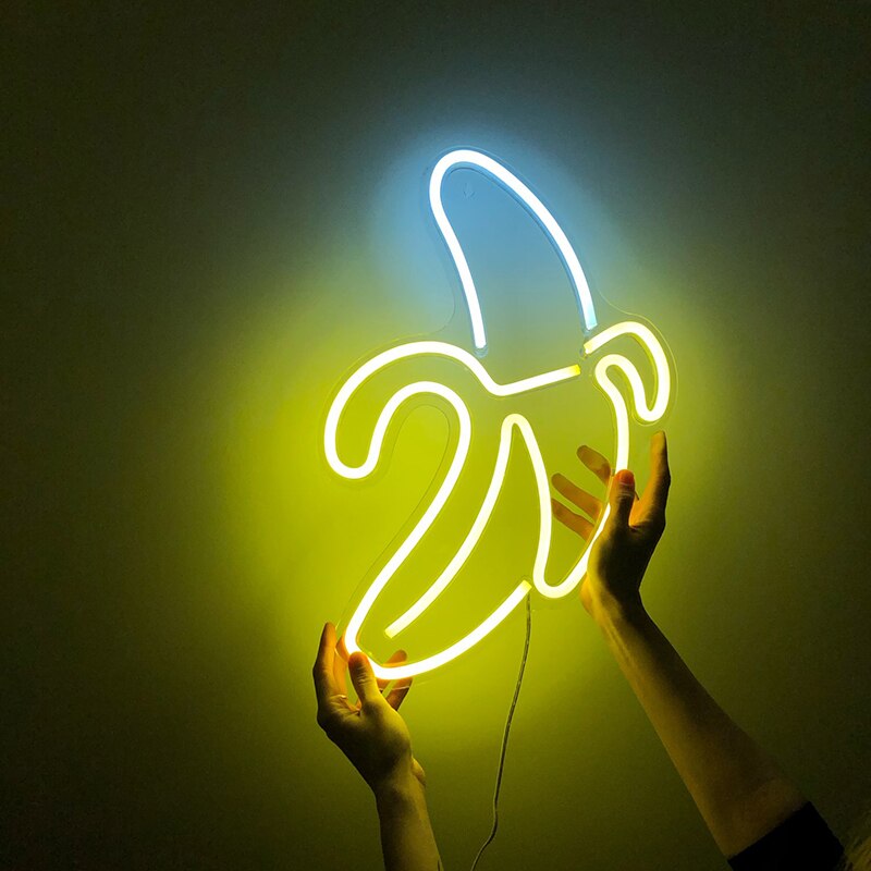 Wanxing Banaan Led Neon Light Sign Usb Batterij Aangedreven Muur Neon Verlichting Voor Slaapkamer Party Decoratie Nacht Lamp