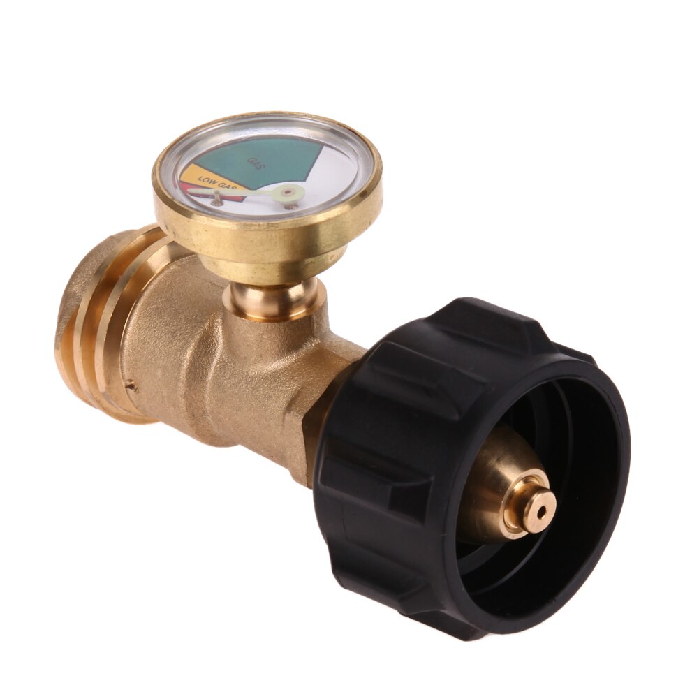 Propane Adapter Tank Gauge Gas Grill BBQ Pressure Meter Indicator Fuel Brass built-in detection system for leaks Pressure Gauges