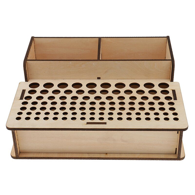 LMDZ Wooden Leathercraft Rack Stand DIY Tamping Punching Tools Holder Organizer Storing Leather Tool Storage Box: Color Large
