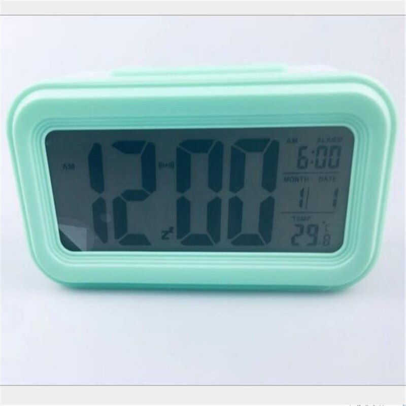 Digitale Smart Wekker Lcd-scherm Night Gloeiende Kubus Display Temperatuur & Kalender Snooze Functie Wekker