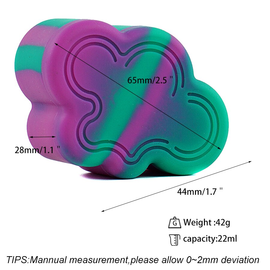 1pc Small Cloud Shape Silicone Dab Container Nonstick Container Tank Portable 22ml Storage Box for Oil Wax Jar