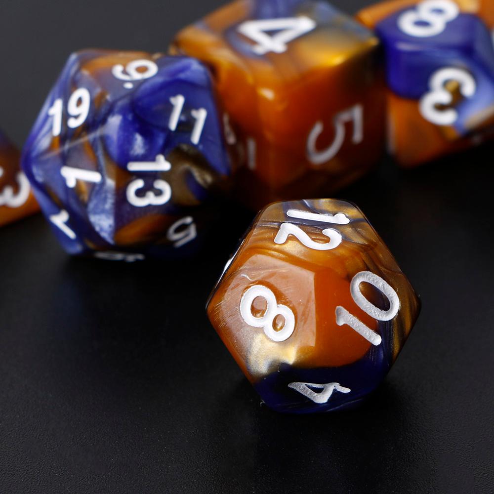 7 pçs/set acrílico poliédrico dados para jogo de tabuleiro trpg