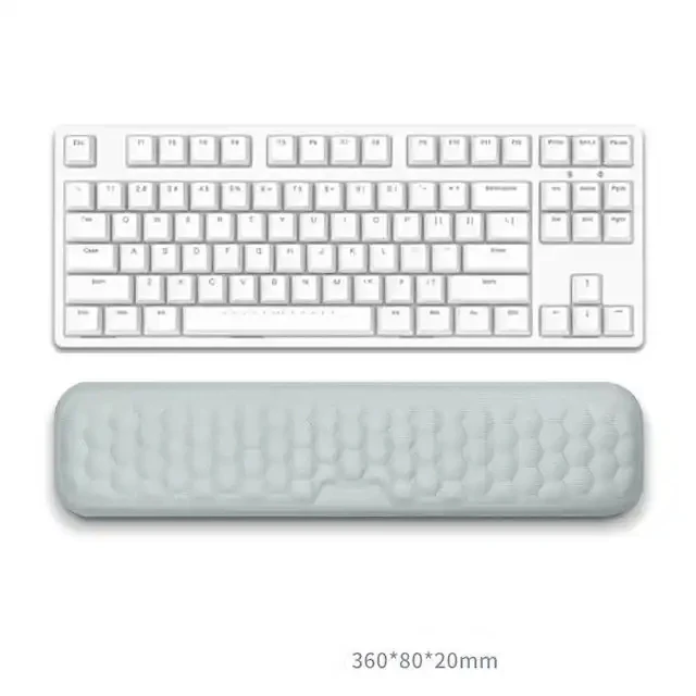 Tastatur-Pad-Set, Memory-Schaum, für Büro, Computer, Laptop, einfaches Tippen, Schmerzlinderung, Tastatur, Handgelenkauflage, L: Braun