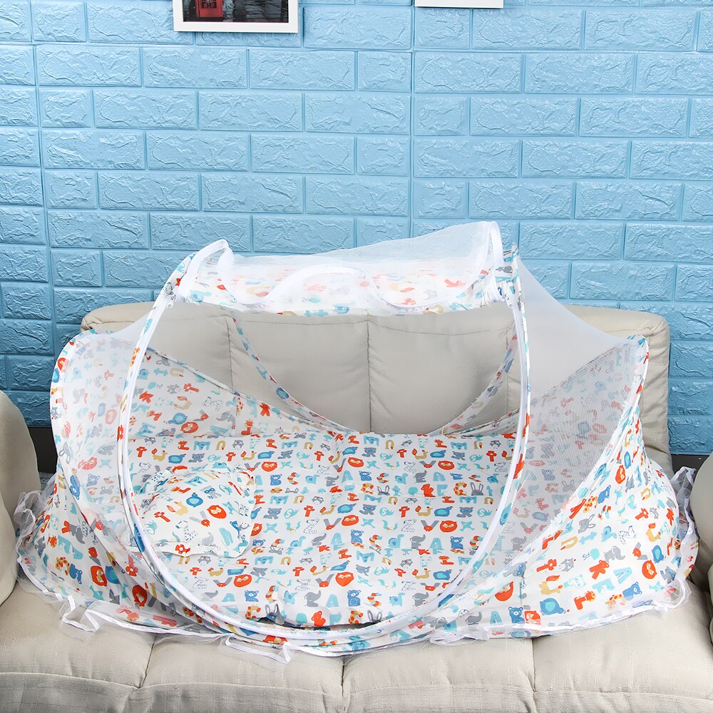 Neugeborenen freundlicher Polyester Faltbare Netz Spielen Zelt Moskito Netto Reise Kleinkind Bett Kissen Reißverschluss freundlicher Baby Krippe Faltbare