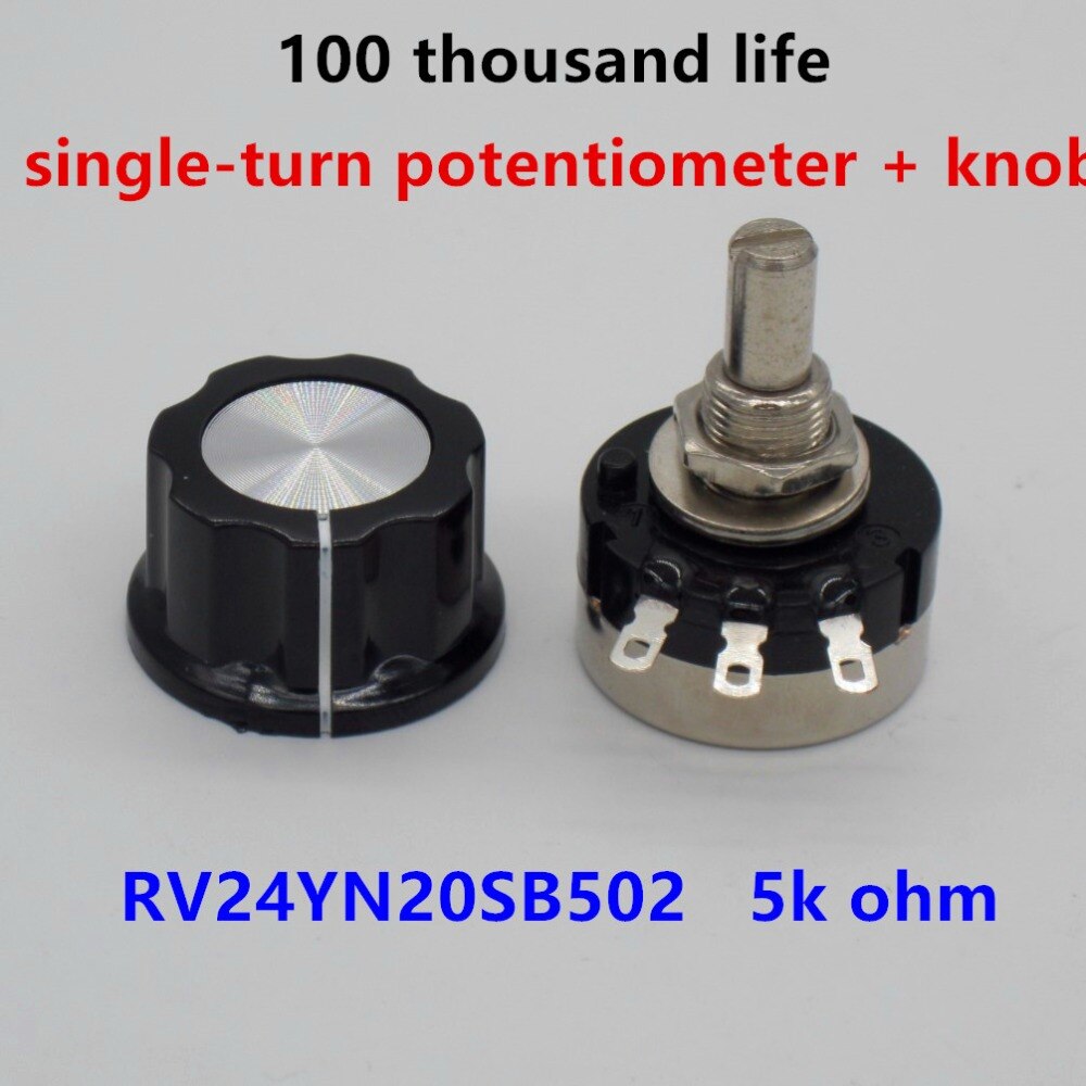 2 stks RV24YN20S B502 5 k ohm Carbon film potentiometer single-turn potentiometer + 2 stks A03 knop