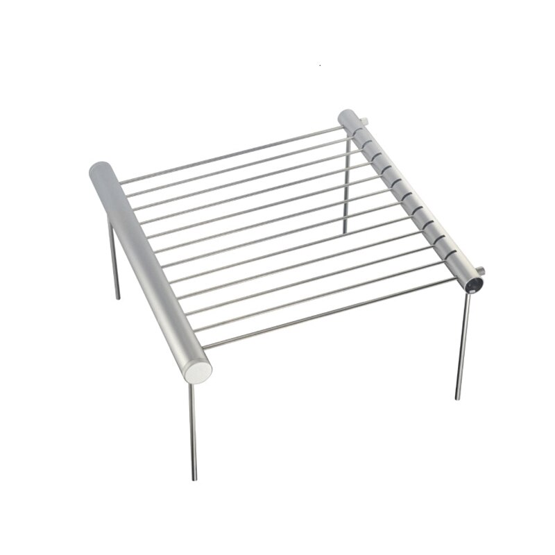 Portable Picnic Barbecue Oven Rack Outdoor Travel Camping BBQ Grill Stainless Steel Simple Tube Detachable BBQ Stent: Default Title