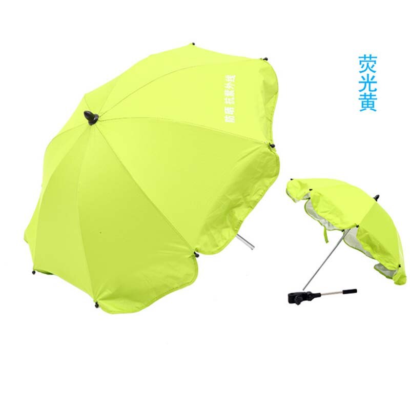 Deaf child stroller umbrella free bending baby stroller umbrella parasol fixture child umbrella UV protection: Yellow