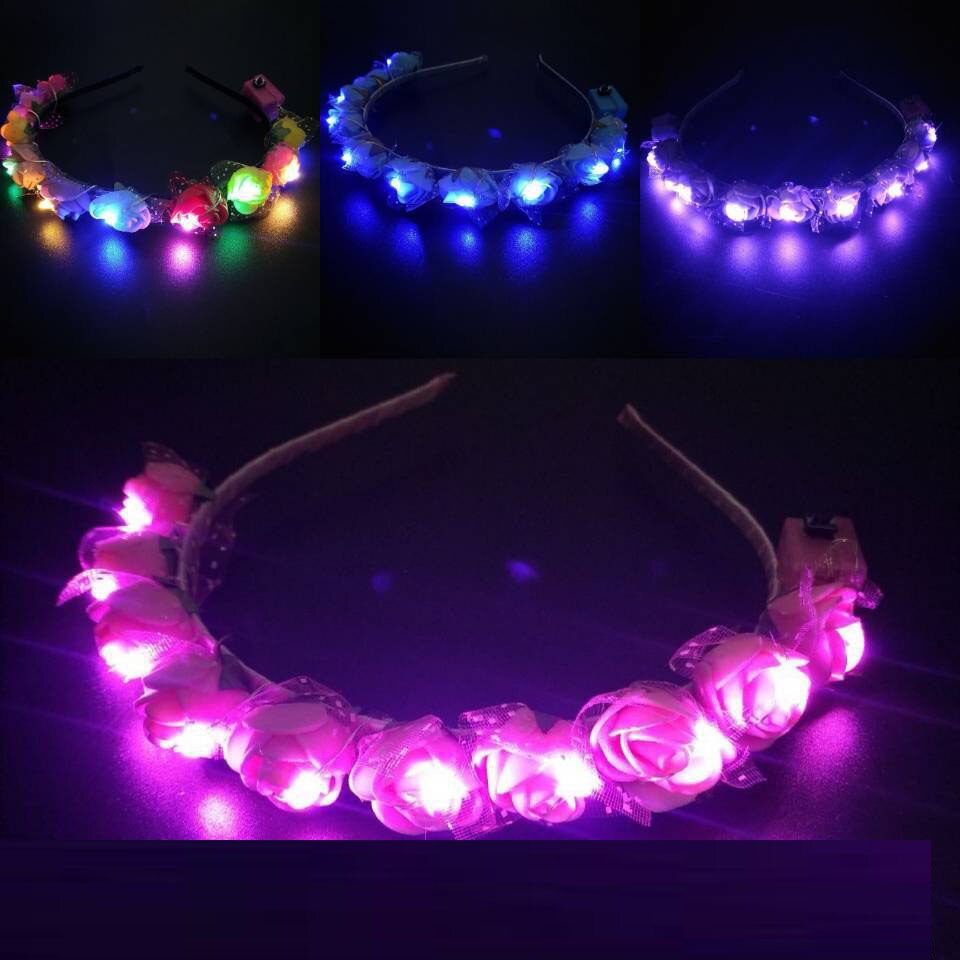 Kinderen meisjes feest verkleedkleding make-up hoofdband haarband slinger lichtgevende led bruiloft carnaval nachtclub rekwisieten