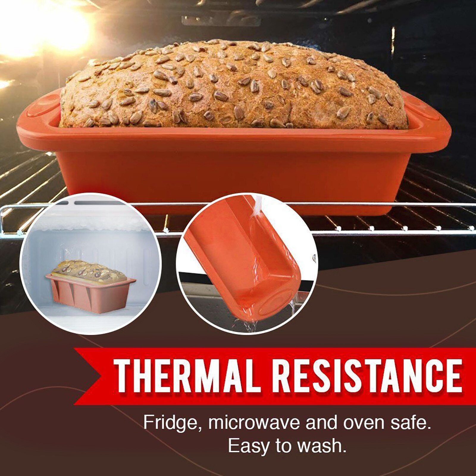 Grande retângulo de silicone não vara pão bolo bolo molde bakeware cozimento pan forno não-vara molde de cozimento n50