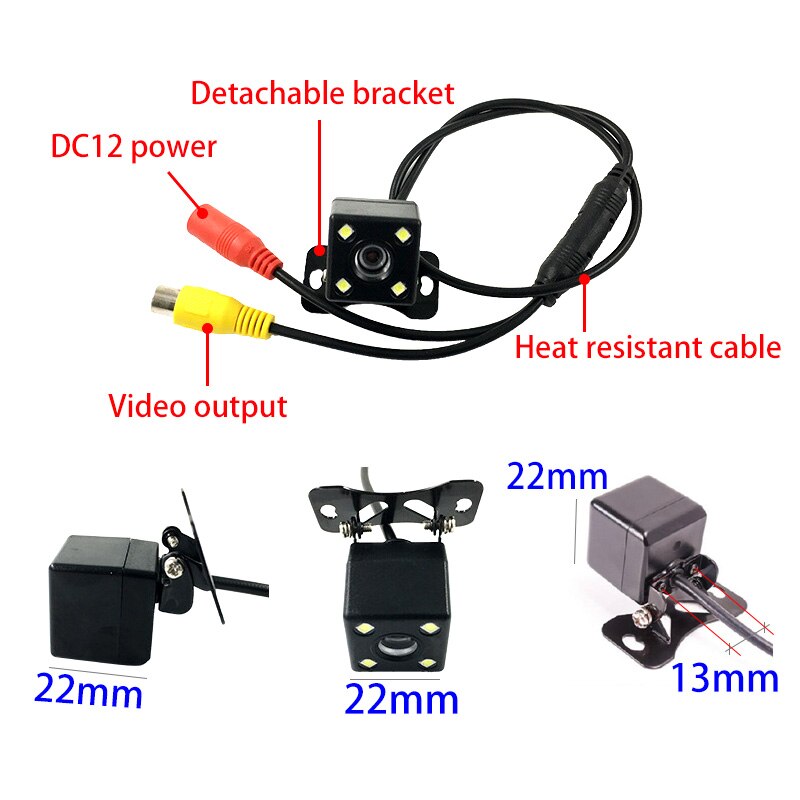 Reversing Rear View Camera for Car Video Recorder Mirror Monitor Android Radio 6 Kinds of shape to Choose RCA Plug CVBS Signal
