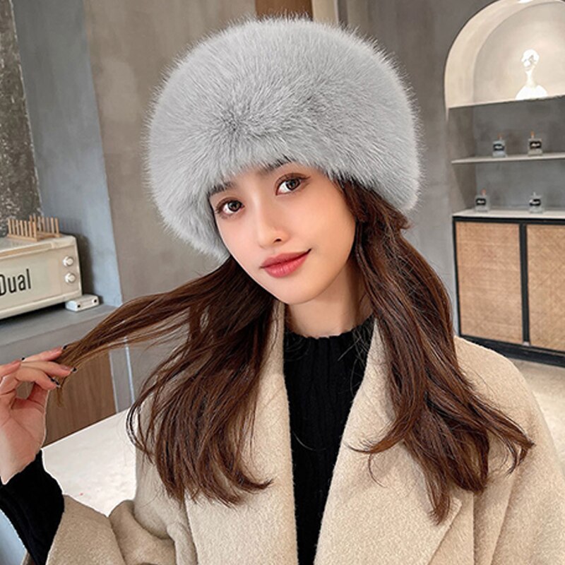 Winter Thick Fluffy Headband For Women Men Fur Hairband Russian Furry Earmuffs Elastic Turban Wide Headwear Ski Hats Accessories