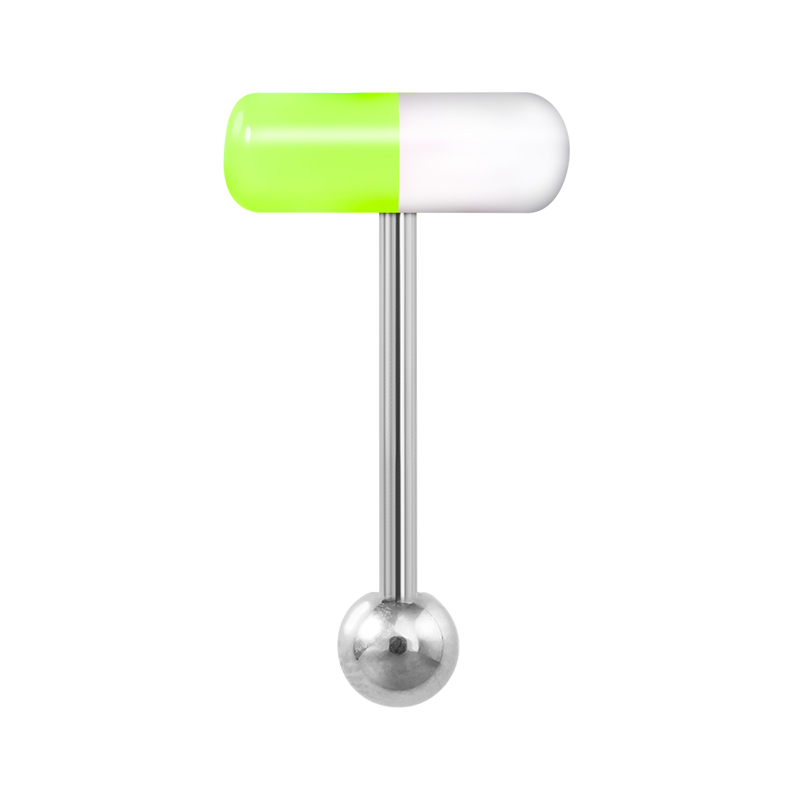 1/3PC Kleurrijke Capsule Tong Ringen Acryl Gemengde Kleur Chirurgisch Staal Tong Piercing Vrouwen Lichaam Sieraden