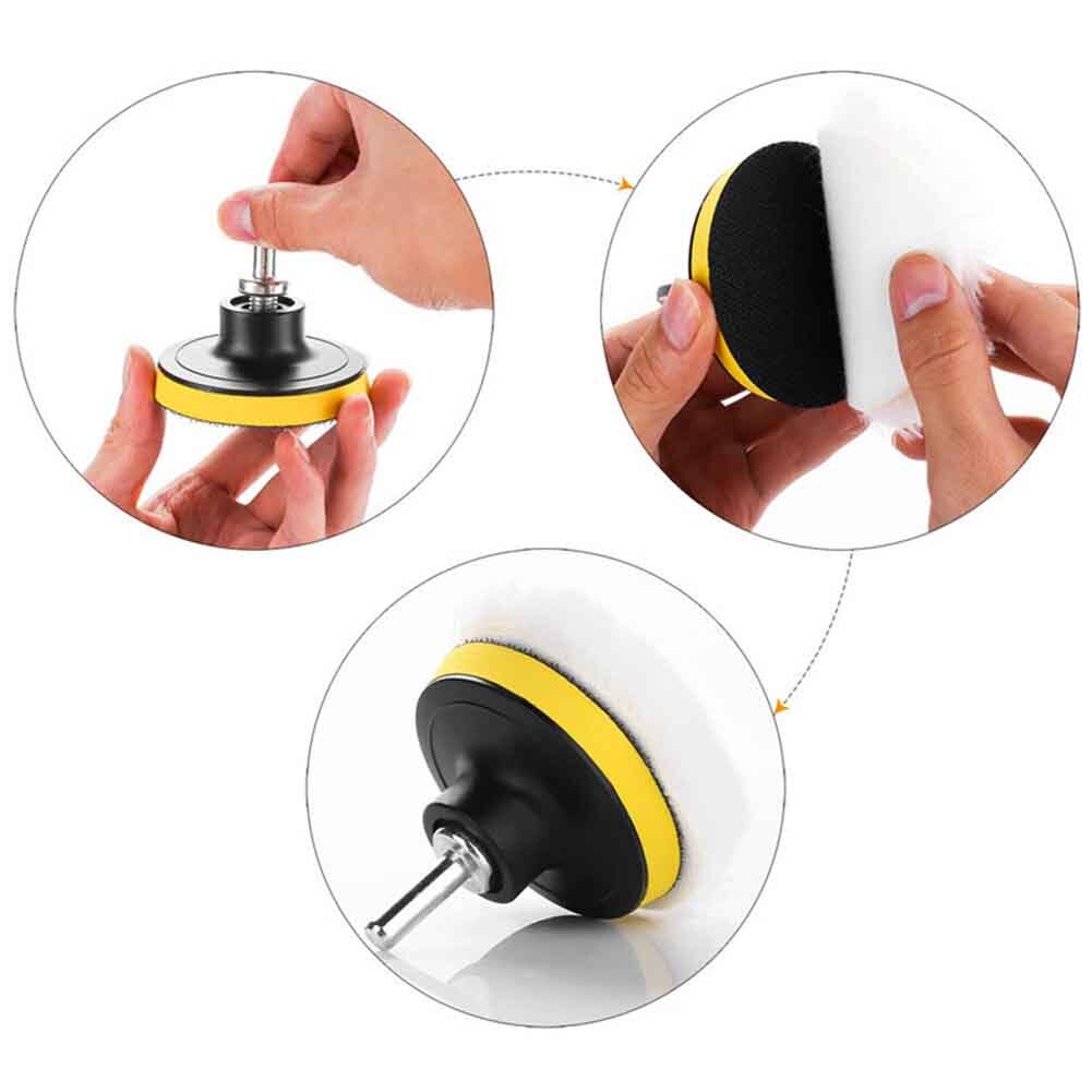 39 szt. Uszczelniająca glazura robić polerowania samochodu konserwacja woskowanie brutto wiertarka gąbka okrągły miękki wielokrotnego użytku robić czyszczenia narzędzi zestaw robić polerowania