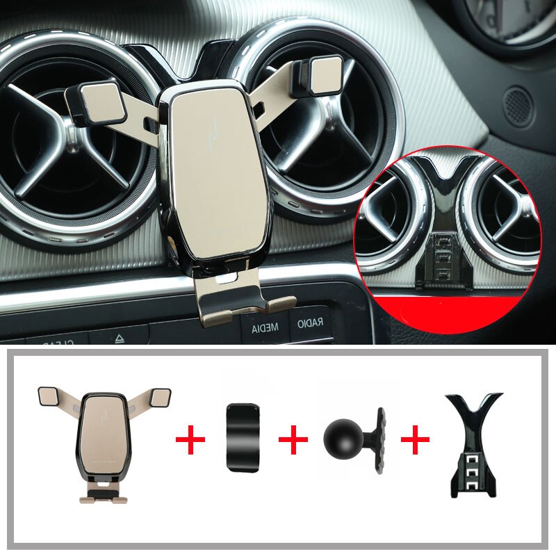 Auto Telefoon Houder Voor Mercedes Cla200 220 250 Cla35 Cla C117 W117 Gla 45X156 W156 250 Interieur Navigatie beugel: Golden