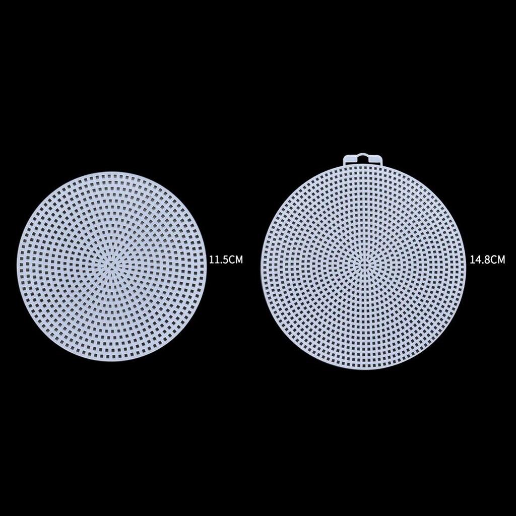 10 Pcs Transparent Plastic Canvas Net Shapes Round Grid Sheet Kit for Sewing DIY