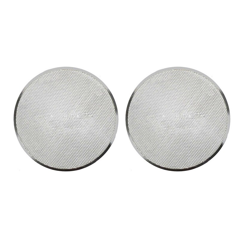 2 Pcs Round Pizza Oven Baking Tray Barbecue Grate Nonstick Mesh Net, 12 Inch & 14 Inch: Default Title