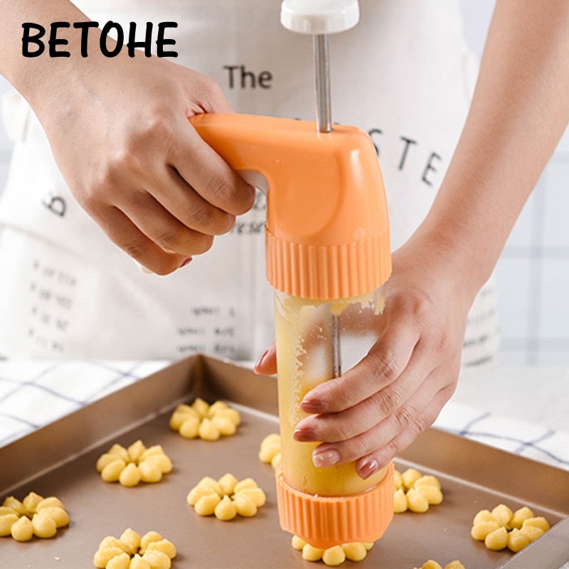 Betohe Cookie Press Kit Gun Machine Biscuit Maken Mold Cake Decor Druk Mallen & Pastry Piping Nozzles Cookie Tool Biscuit maker
