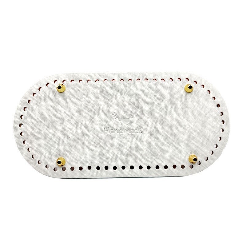 1PC 25x12cm Bag Bottom Base Oval DIY Tote Bag Handmade Crochet Shaper Leather Purse Insert Accessories: shite
