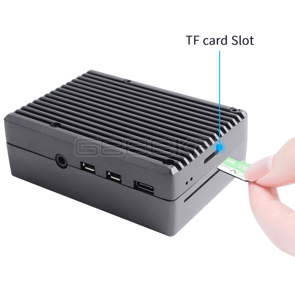 Geeekpi Zwart/Donkergrijs Metalen Case Behuizing Cover Shell Met Koellichamen Voor Raspberry Pi 4B Pi 4 Model B