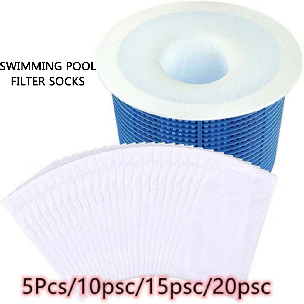 5/10/15/20 pièces/ensemble Filtre Stockage Piscine Skimmer Chaussettes En Nylon de Filtre de Piscine Chaussettes Pour Paniers Écumoires Blanc Piscine D'approvisionnement