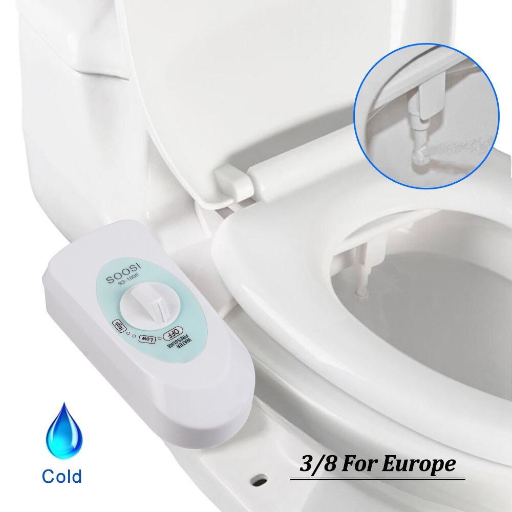 Badeværelsesarmaturer bidet vedhæftning bærbar shattaf toiletsprøjte enkelt mundstykke kvindelig hygiejnisk skylleanordning røvrenser: Ss -1000 3 8 europa