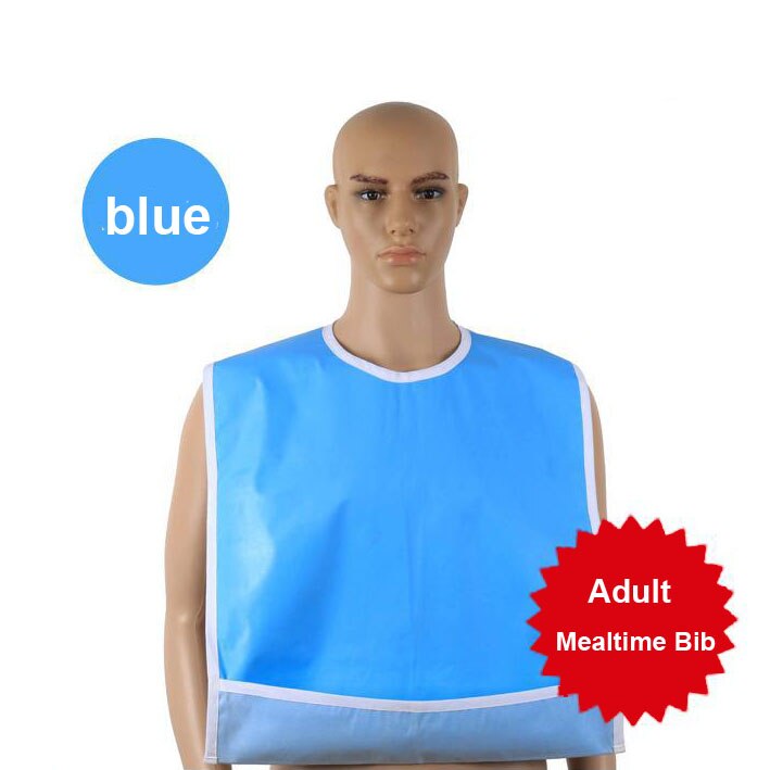 Bavoir de repas imperméable pour adulte | Bavoir protecteur pour vêtements, tablier de cuisine pour dîner: blue