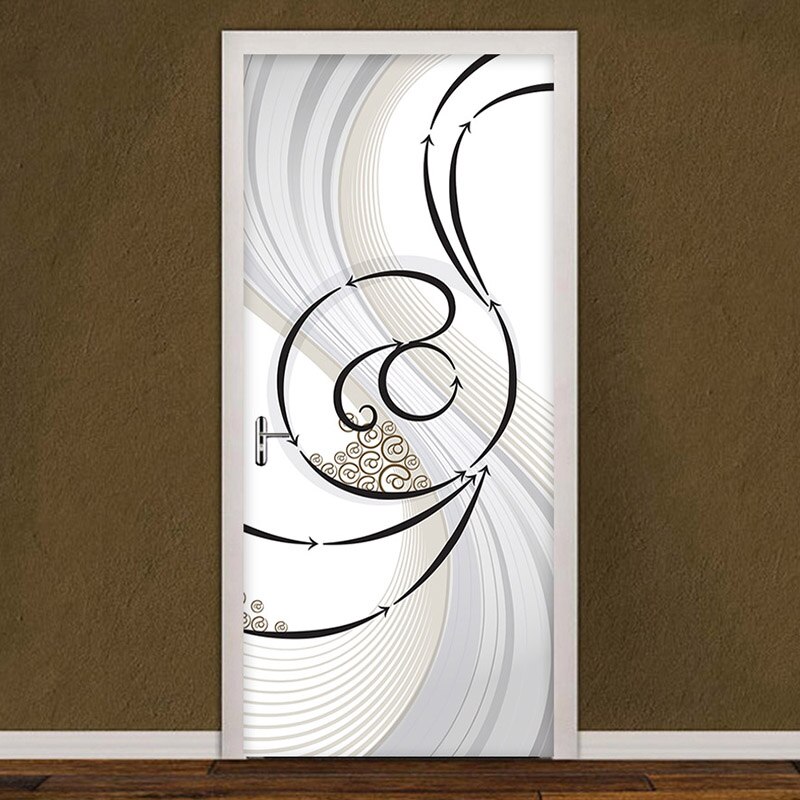 Pegatina de puerta 3D, papel tapiz impermeable autoadhesivo extraíble, sala de estar póster para, dormitorio, decoración de puerta, calcomanías de pared