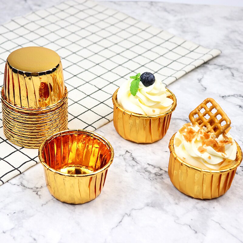 50 stk/pakke 9 farver muffin cupcake liner kage indpakning bagning kop bakke sag kage papir kopper wienerbrød værktøj festartikler