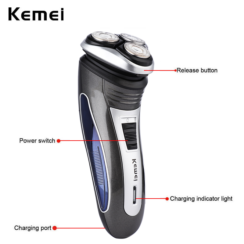 Kemei Electric Shaver Men Razor Rechargeable Beard Shaving Machine Trimmer Hair Cutter