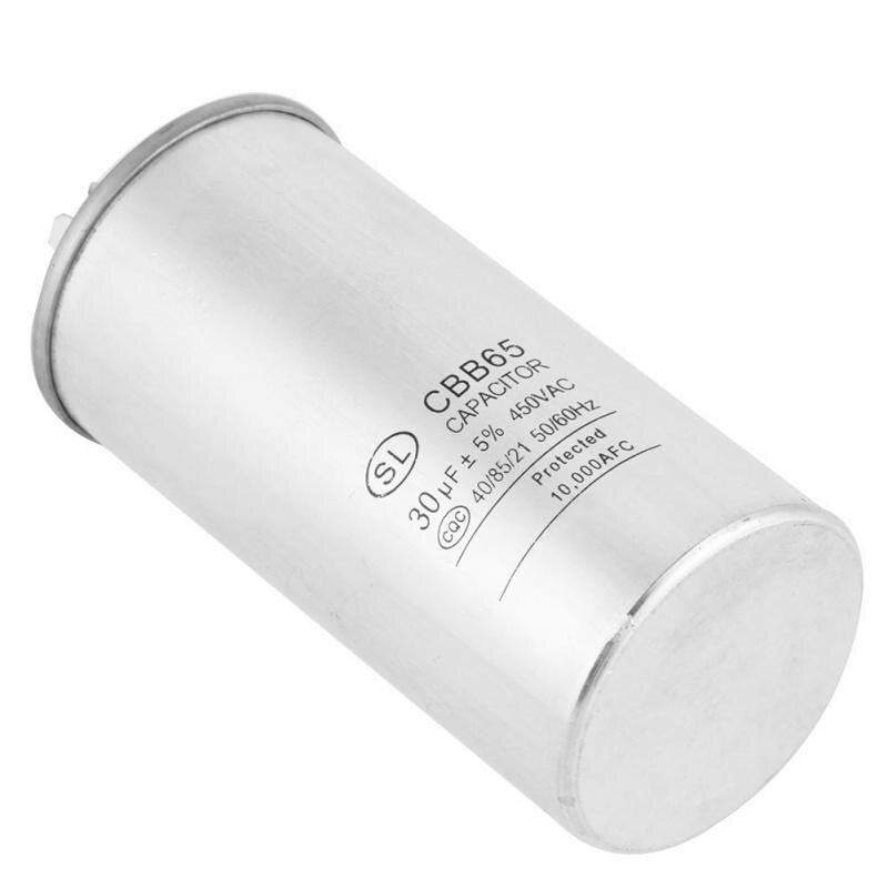 Condensador de Motor cilíndrico para aire acondicionado, CBB65A-1, 30uF, CA, 450V, CBB65, 1 unidad