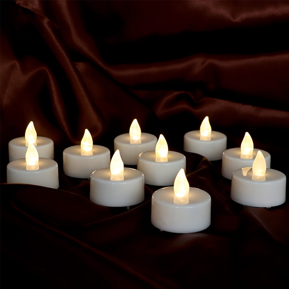 10Pcs Battery Votive Candles With Remote Control Led Candles Small Tea Lights Party Candles Electronic Candles Festive Decor