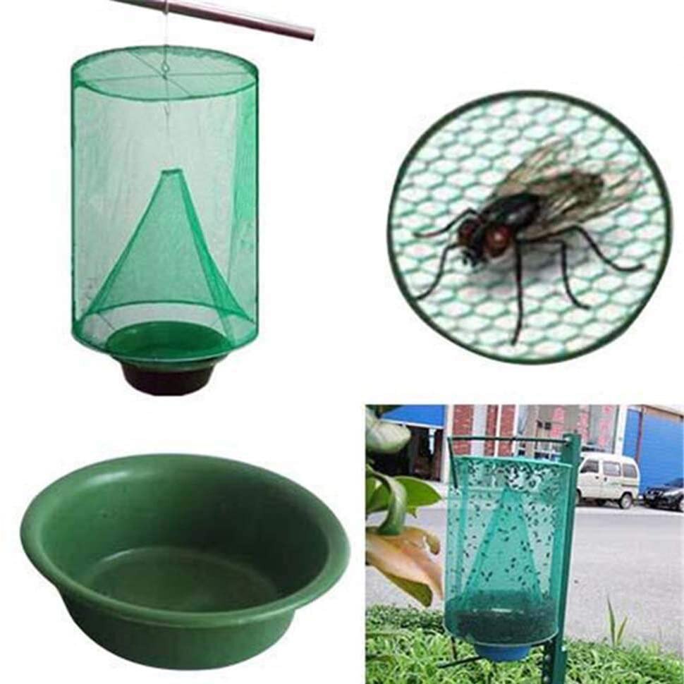 8PCS Ranch Fly Trap, Flay Catcher, Most Effective Trap Ever Made with Food Bait Flay for Outdoor, Farms and Park