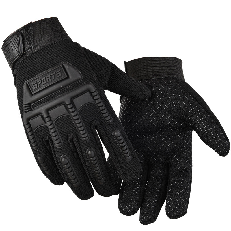 Children's cycling gloves, boys' tactical full-finger gloves, camo four seasons, girls' 2 to 7 year old children's anti-slip climbing gloves