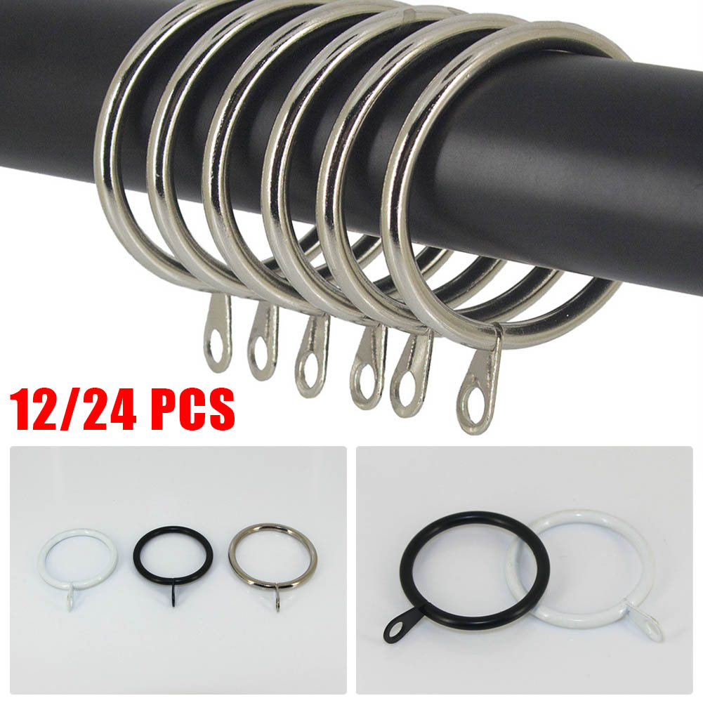 12/24 Stück Metall vorhang ringe Auf hänge haken für Gardinen stangen Stange Schleier Hoch leistungs ringe passen bis zu 25 bis 37 mm Gardinen stangen