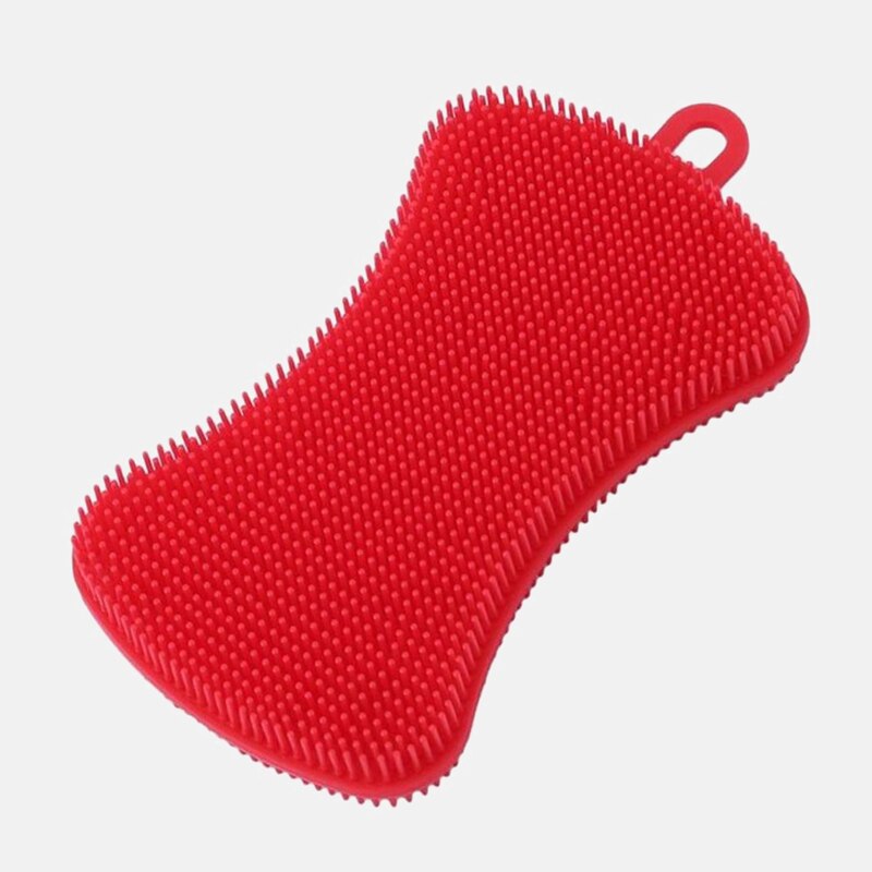 1/3/4pcs Kitchen Cleaning Brush Silicone Dishwashing Brush Fruit Vegetable Dish Washing Cleaning Brushes Pot Pan Sponge Scrubber: 3