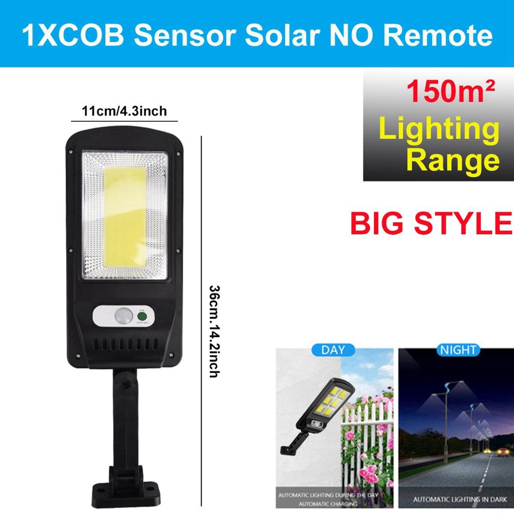Powerful Remote Control Upgraded COB Solar Light PIR Motion Sensor IP65 Outdoor Solar Wall Street Light Waterproof Lamp: Big 1COB NO RC