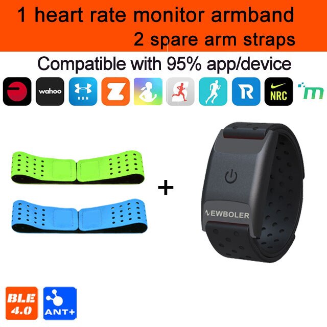 NEWBOLER Heart Rate Monitor Armband Optical Fitness Outdoor Heart Rate Sensor Bluetooth 4.0 ANT+ For GARMIN Bryton Bike Computer: B04