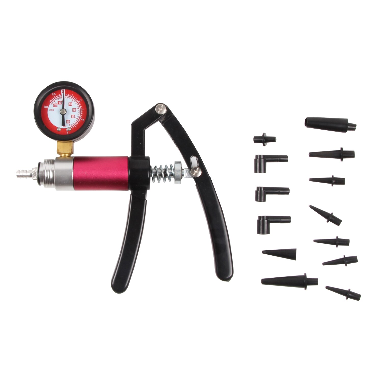 Car Auto Hand Held 21Pcs 2in1 Vacuum Pressure Pump Brake Fluid Reservoir Tester Vacuum Bleed Test Kit Brake Bleeder Tester Set