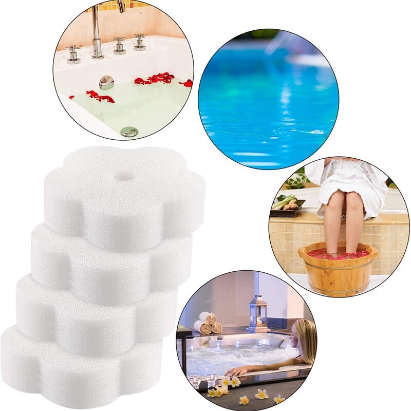 24 stück Öl Absorbieren verschlingt Abschaum Schwamm für Whirlpool Schwimmbad und Spa (Blume-Geformt)