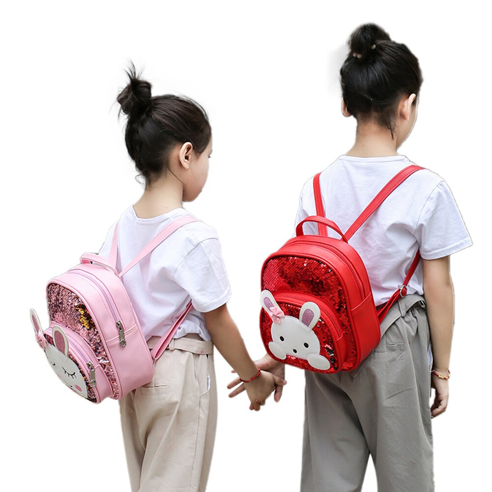 Kid Peuter Meisje Dier Pailletten Rugzak Leuke Konijn Kleuterschool Schooltas Pu Leer Kinderen Dagelijks Rugzak 5 Kleuren