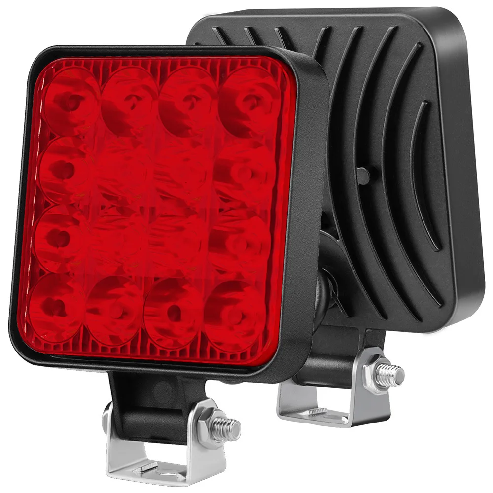 48w 16 . led højintensitets støvtæt arbejdslygte spotlight lastbil offroad traktor  ip65 stk. vandtæt 1200lm 12v 24v led arbejdslygte: Mørkegrå