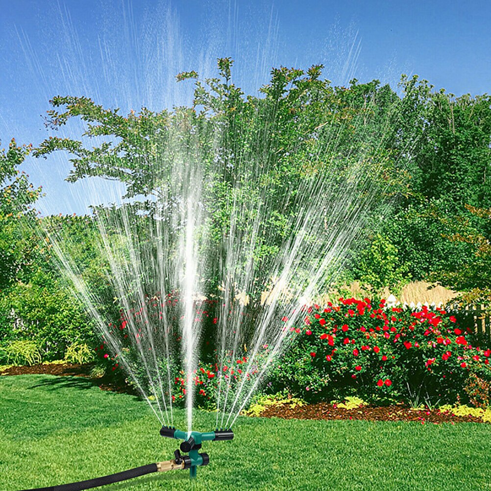 360 Degree Automatic Rotating Lawn Sprinklers With support Water Sprinkler 3 Arms Nozzles garden Irrigation Device tool
