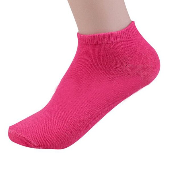 Stilfuld kvinde 1 par bomuldsblanding elastiske sokker varm vinter kvinder ankel længde kort sok til dame piger sox @c: Hot pink