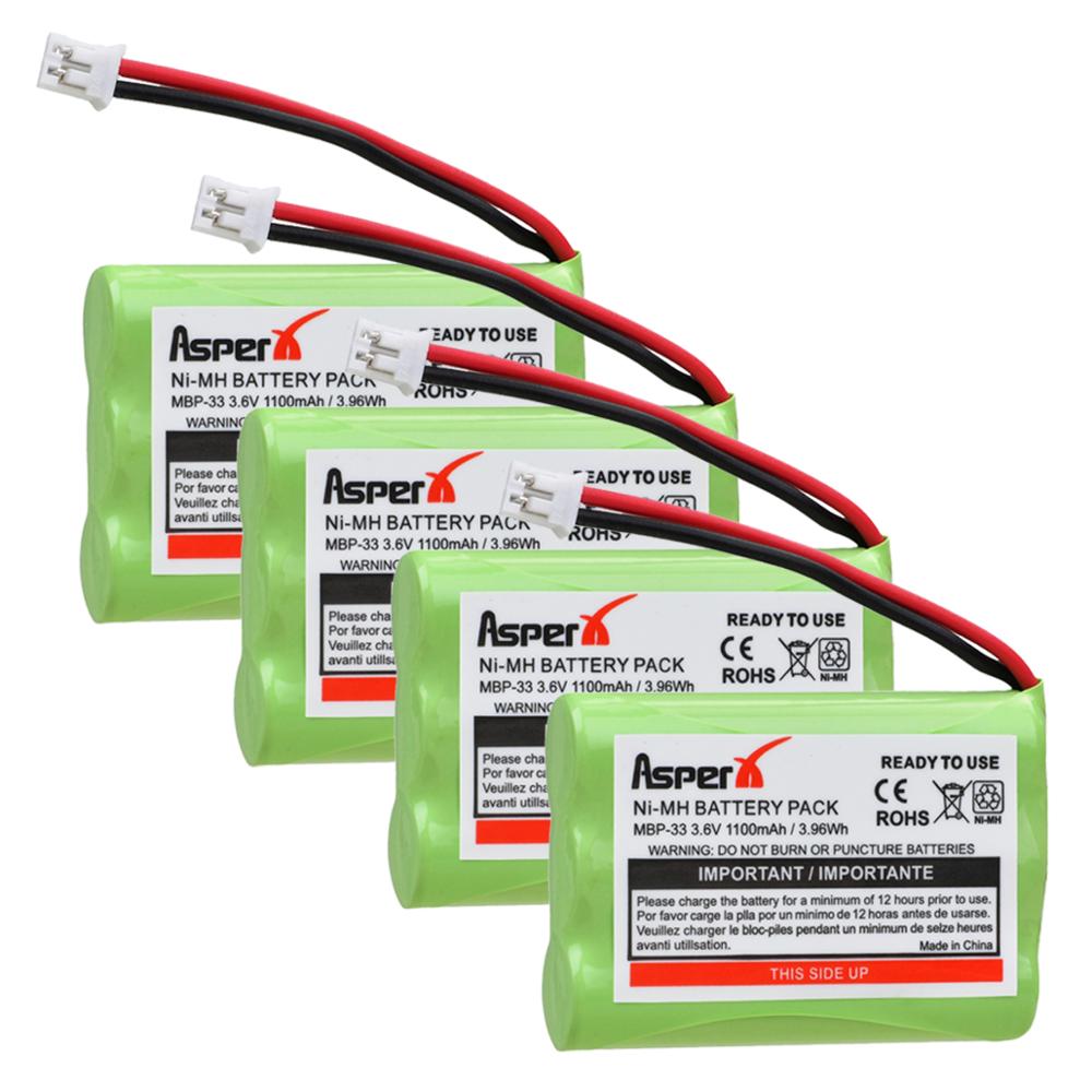 AsperX MBP-33 Batterie 3,6 V 1100mAh Batterie für Motorola MBP33 MBP33S MBP36 MBP36S MBP36PU MBP43: 4 Batterien