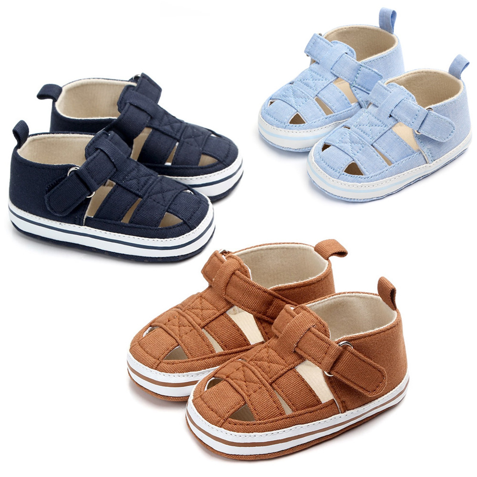 Sandali scarpa First Walker antiscivolo neonato ragazzi bambini bambino estate scarpe da presepe morbide Prewalker sandali traforati antiscivolo