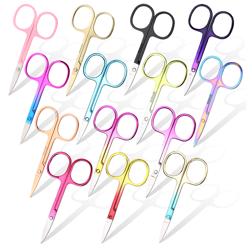 Ciseaux à sourcils en acier inoxydable, coupe-cils, pour le visage, le nez, épilateur, manucure, cuticules, beauté, outils de maquillage, 1 pièces