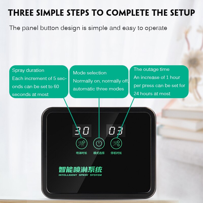 Intelligent Automatic Mist Spray System Set Plant Humidifier Timer LCD Screen Sprinkler Controller Terrarium Spraying Kit