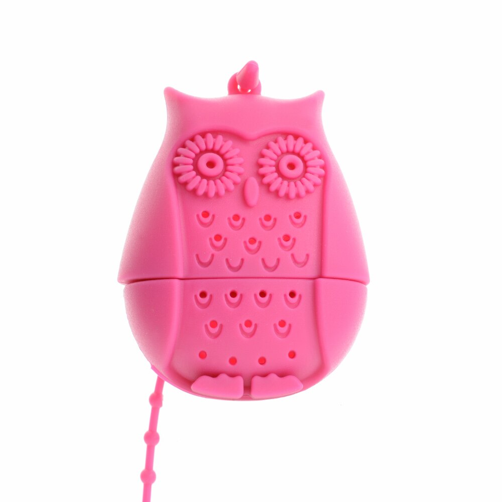 1pc söta flamingo tesil tepåsar silikon lösbladste teinfuser filter diffuser rolig tecknad tetillbehör ananas: Orange uggla