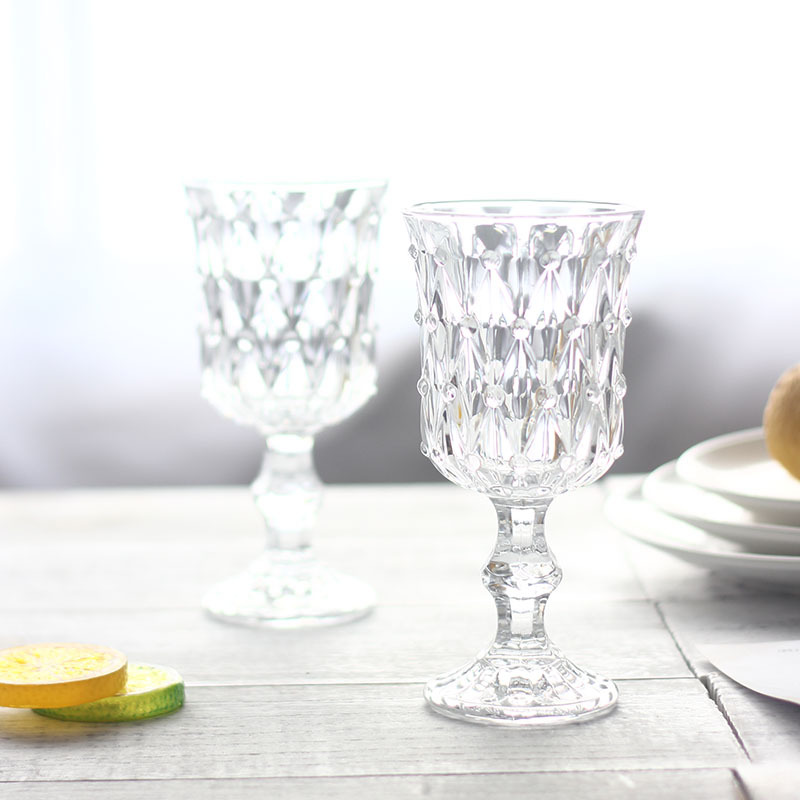 2 st vinglas blyfritt klar diamantgraverad rödvinsbägare hembar fest champagne cocktailglas kopp drinkware 200ml