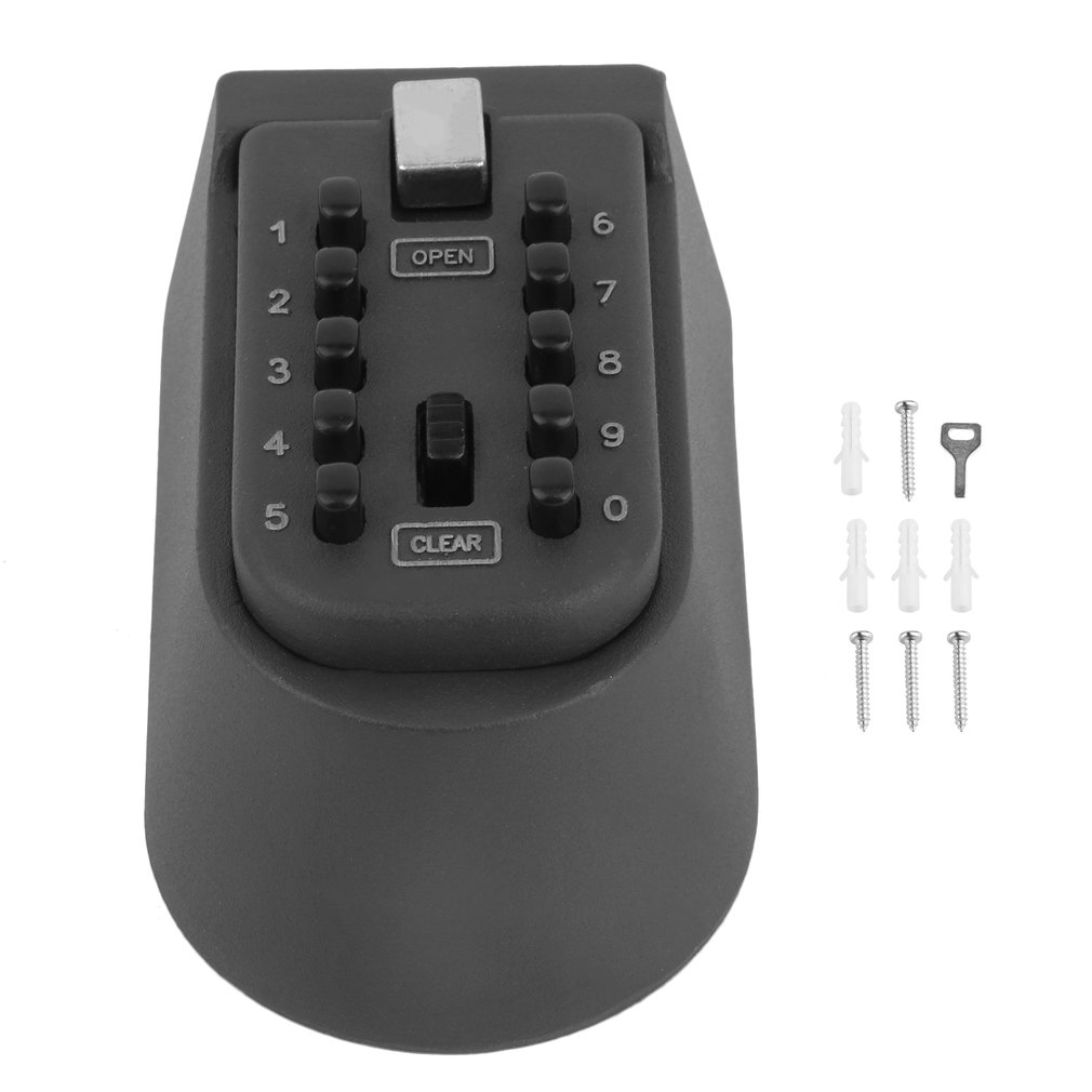 Outdoor Wall Mount Spare Key Safe Box Lock Holder Water Weatherproof Push Button Combination Mounted Key Storage Security Lock